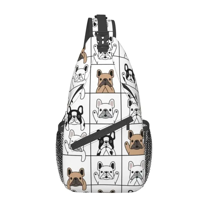 

Custom Cute French Bulldog Puppy Sling Bag for Men Cool Pet Dog Shoulder Crossbody Chest Backpack Travel Hiking Daypack