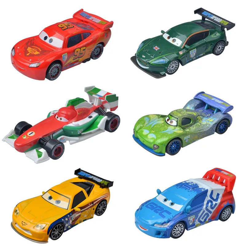 Cars 2 Disney Pixar Cars 3 Lightning McQueen Shif Well Mater 1:55 Diecast Metal Alloy Car Model Toys For Boys Birthday's Gift