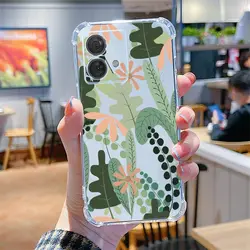 Edge - Series Transparent Phone Case with Floral and Grass Design - Moto E13 4G (SJFS - 194)