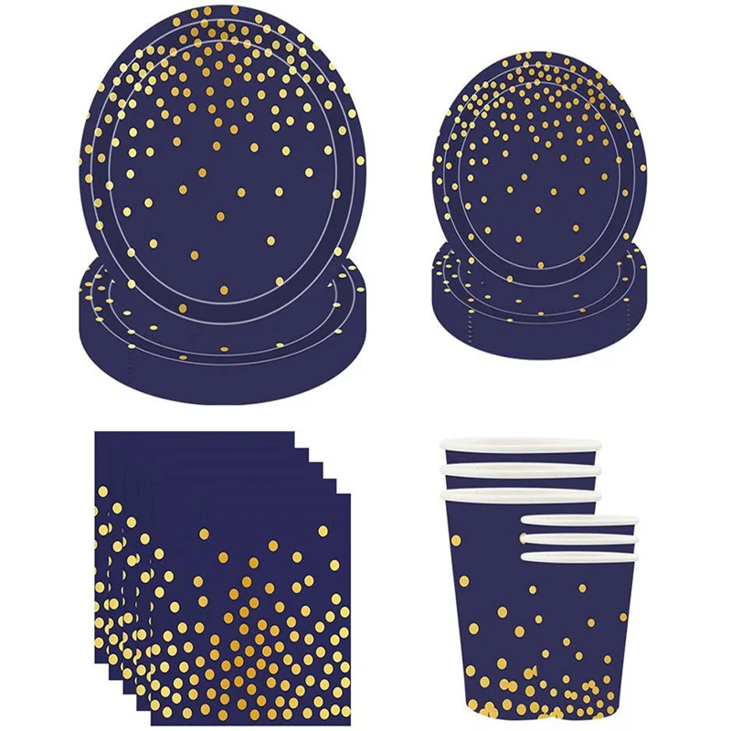 Blue gold Theme encanto Birthday bachelorette party  Party Disposable Tableware Paper Napkins Cups Plates wedding decoraton