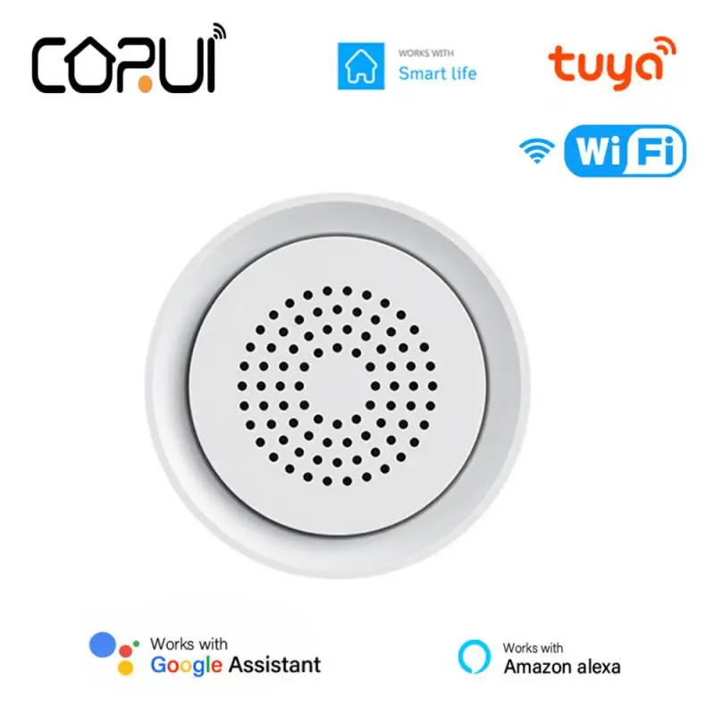 

CORUI Tuya WIFI Siren Alarm Sensor Sound And Light Alarm Siren 3IN1 Sensor Support Alexa Google Home SmartLife For Home Security