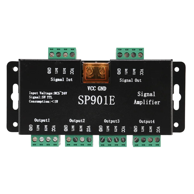 ETRT 4X SP901E LED 픽셀 WS2812B WS2811 SPI 신호 증폭기 리피터 (WS2813 SK6812 WS2815 WS2801 SK9822 등 모든 RGB 지원)
