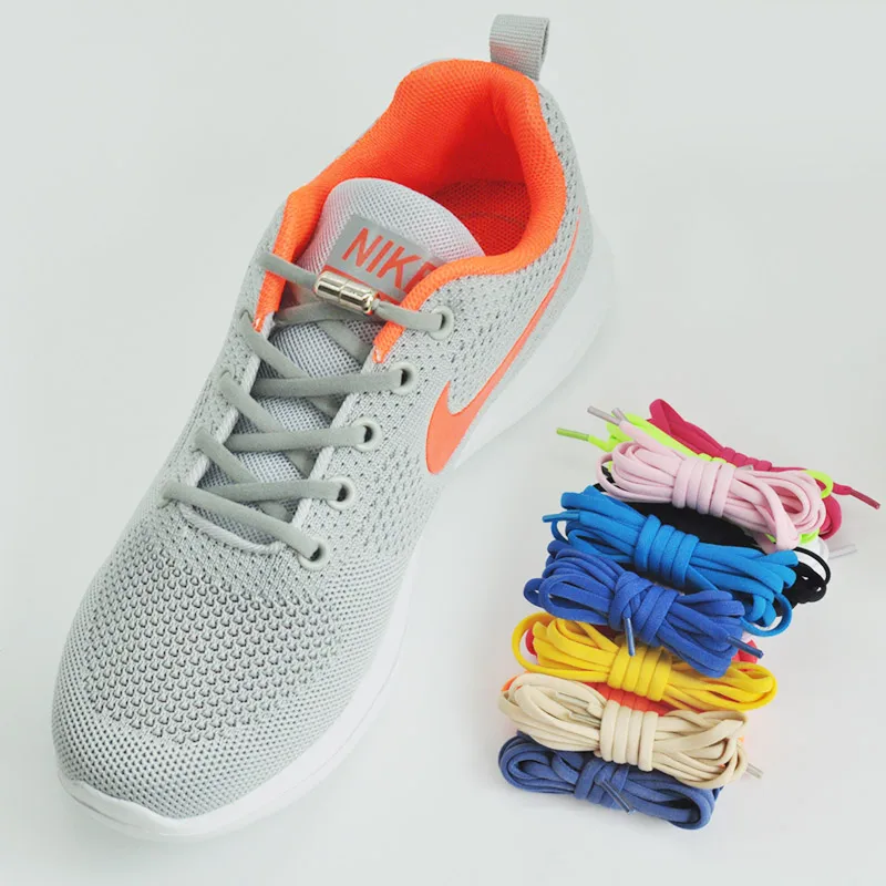 1 Pair Elastic Shoe Laces Semicircle No Tie Shoelaces for Kids and Adult Sneakers Shoelace Quick Lazy Metal Lock Laces Shoe Rope