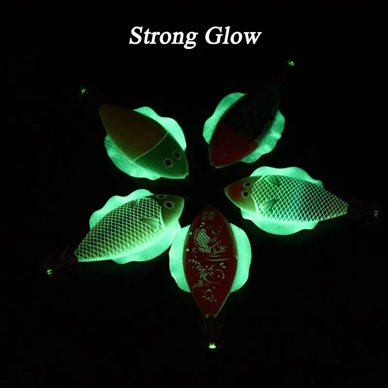Fishing Lures AS Hard Bait Glow Shrimp Hook Life like fish Crowns 14g/11cm Squid Jigs Sea Fishing Lure Set