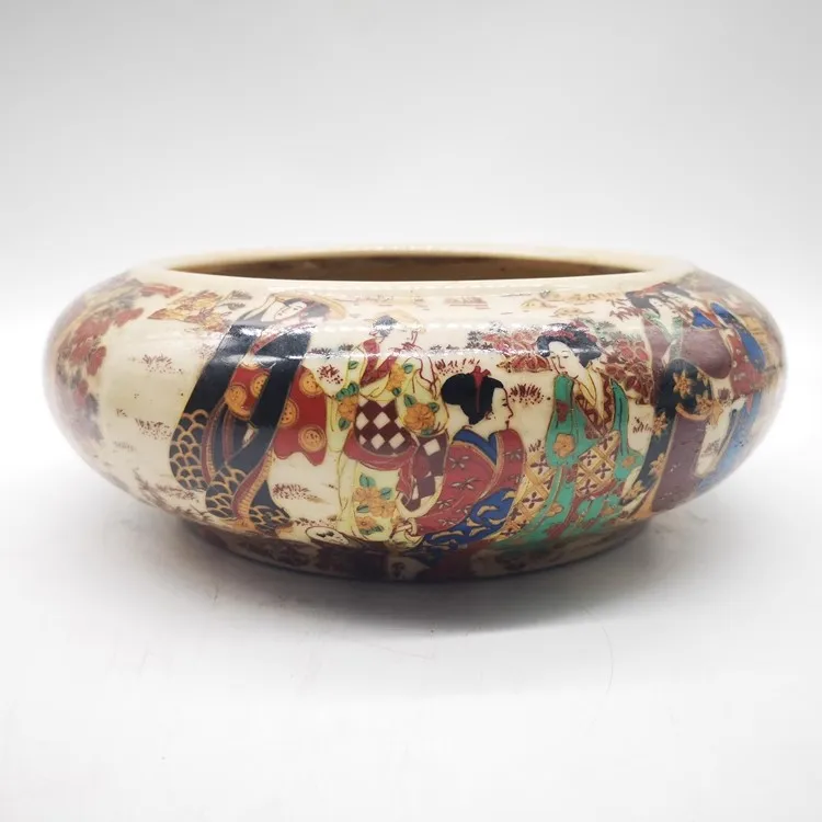 

Qing Qianlong Enamel Painting of Beautiful Women Brush Wash Ashtray Antique Porcelain Home Decoration