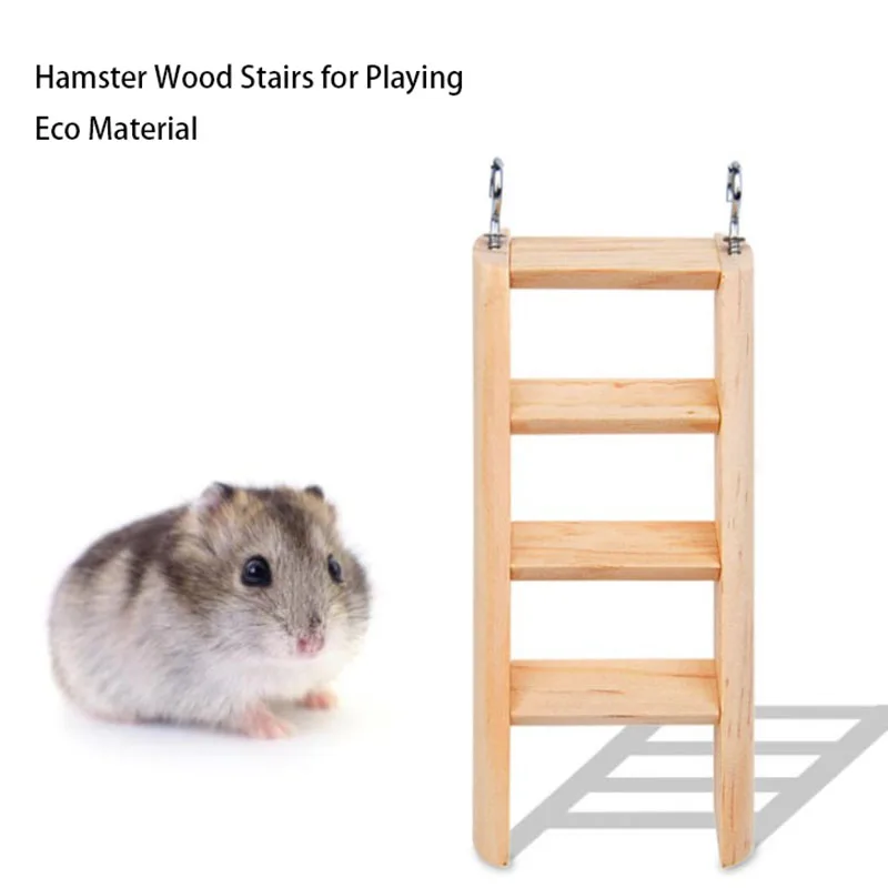 Hamster Ladder Natural Wooden Hamster Climbing Toy Small Pet Toy for Squirrel Guinea Pig Pet Rat Toys