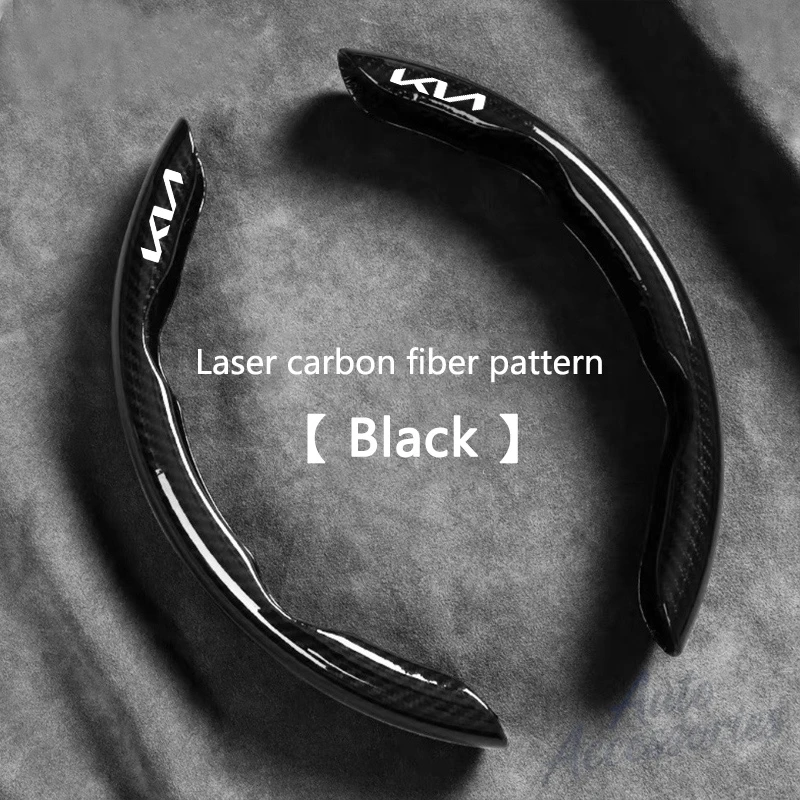 2PC Carbon fiber Anti-Slip Car Steering Wheel Cover For KIA Ceed Sportage Rio Proceed Optima Sedona Forte Cerato Venga Accessory