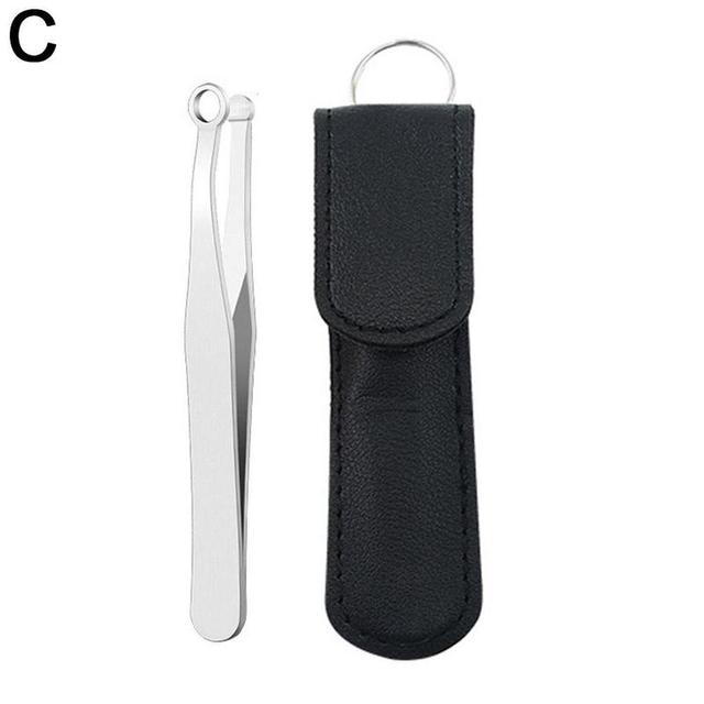 Steel Nose Hair Trimming Tweezers Round Tip Nose Hair Removal Trimming Tweezer Nose Trimmer Eyebrow Nose Hair Tweezers