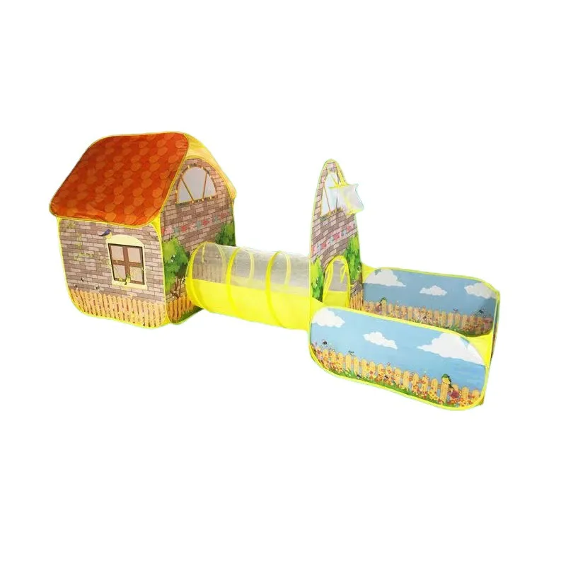 3 In 1 Kids Ball Pit Tents With Crawl Tunnel Wigwam Tent For Children Children Play Tent House Tunnel Baby Ball Pool