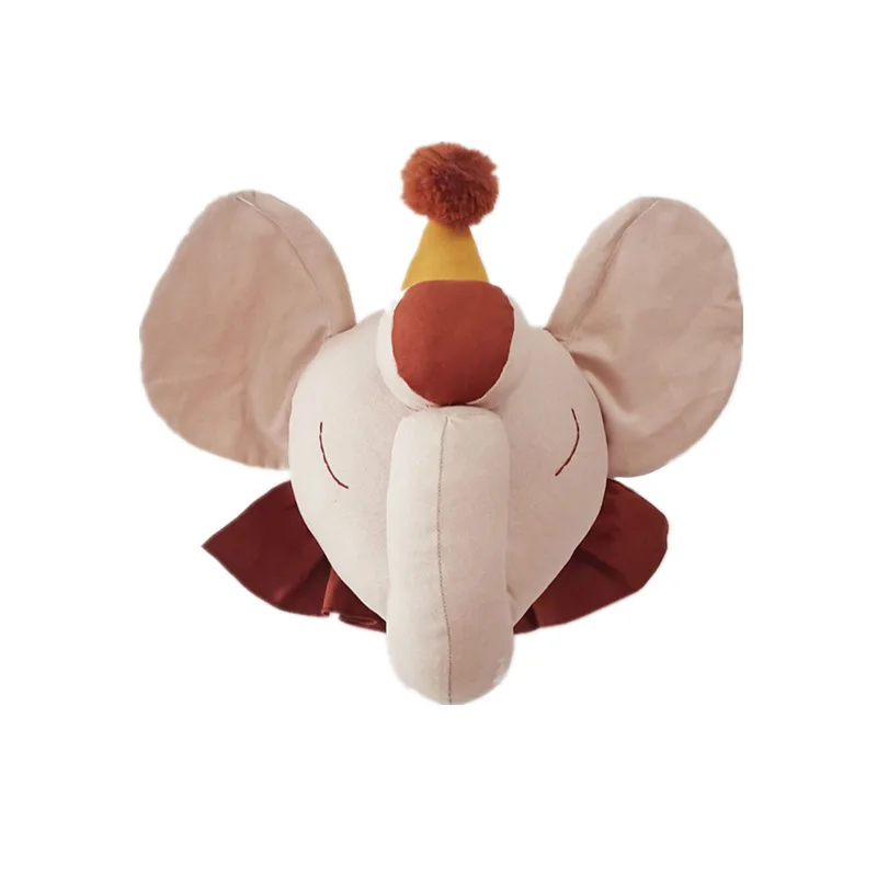 INS Cartoon Animals Head Wall Decoration 3D Children's Room Ornaments Elephant Swan Home Pendant Kids Baby Girl Room Decor Gift