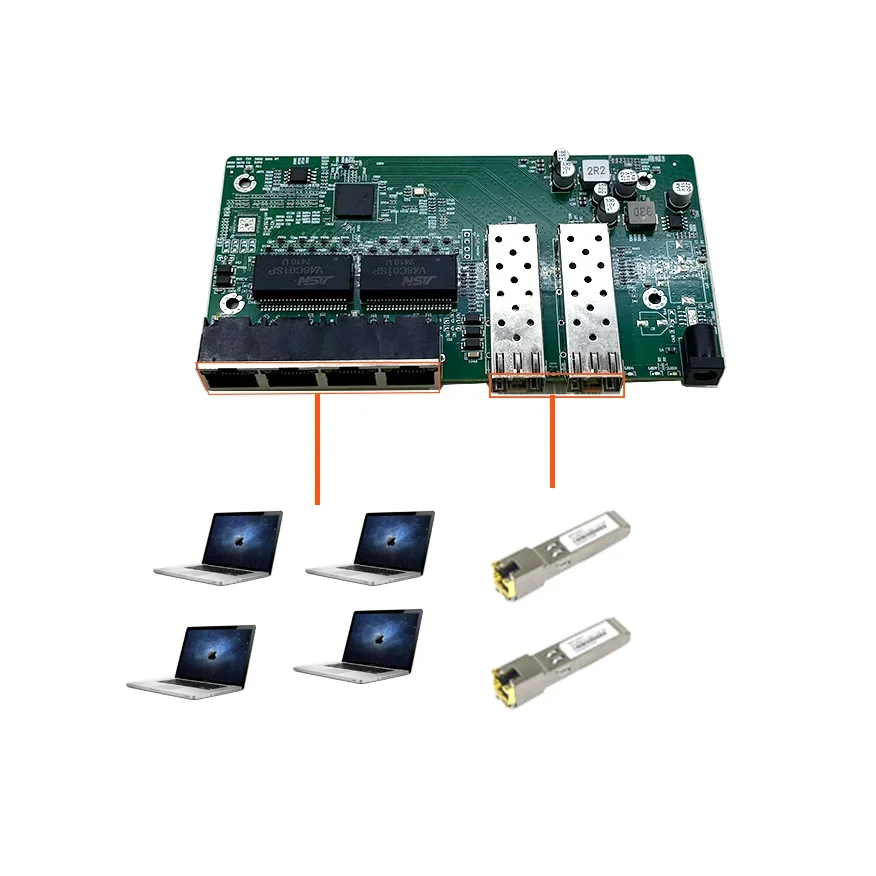 산업용 등급 스위치 전원 공급 장치, 4 포트, 2.5G, 10, 1000M, 9V-16V, 2 포트, 10G SFP 포트
