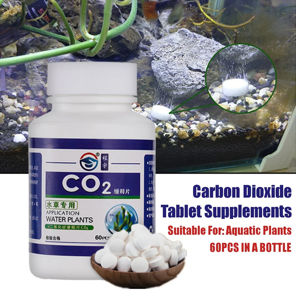 CO2 Tablet Water Grass Aquarium Plants Aquatic Leaf Float Grass CO2 Carbon Dioxide Slice Diffuser Producer For Fish Tank 60pcs aquarium co2 diffuser aquarium co2 generator aquarium co2 distributor aquarium co2 accessories