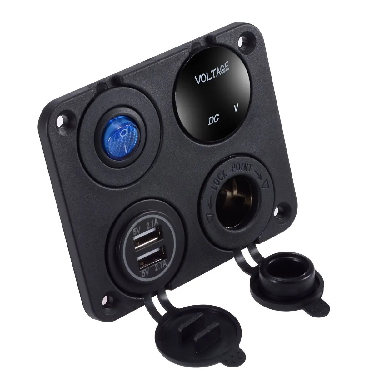   USB , Ʈ ؾ RV Ʈ ķī, 4 in 1, 4.2A а, 12V  , ON-OFF ġ