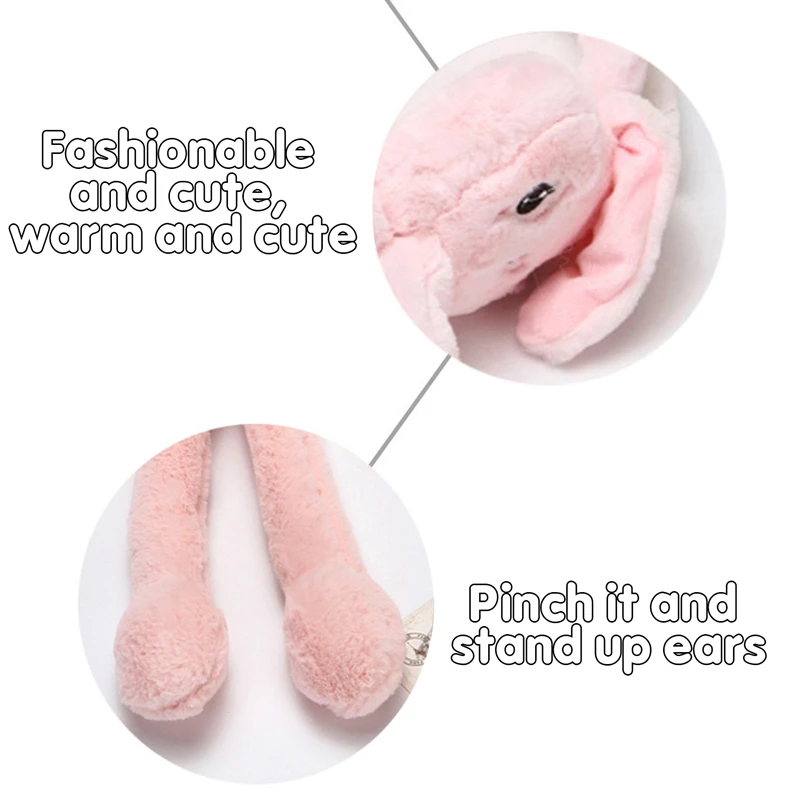 1Pcs New Lady Fluffy Autumn And Winter Earmuffs Cute Warm Move The Air Bag Rabbit Ears Cold Earmuffs, Soft Earmuffs Daily Wear