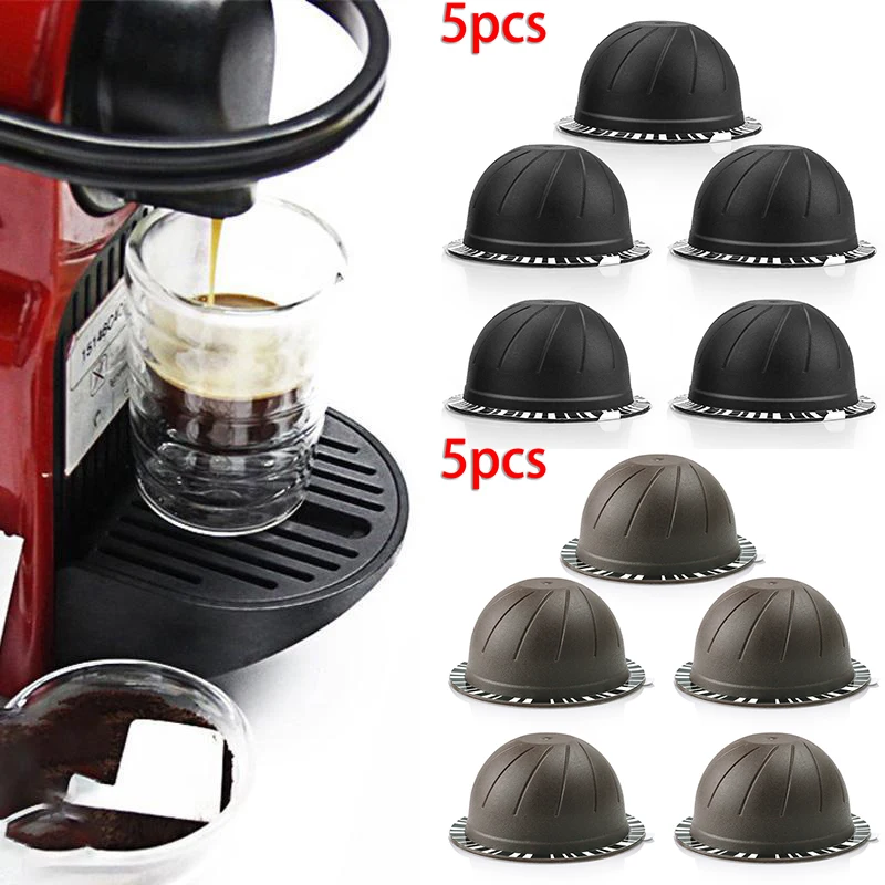5PcsReusableCoffeeCapsuleFilterCupRefillableForNespressoVertuo