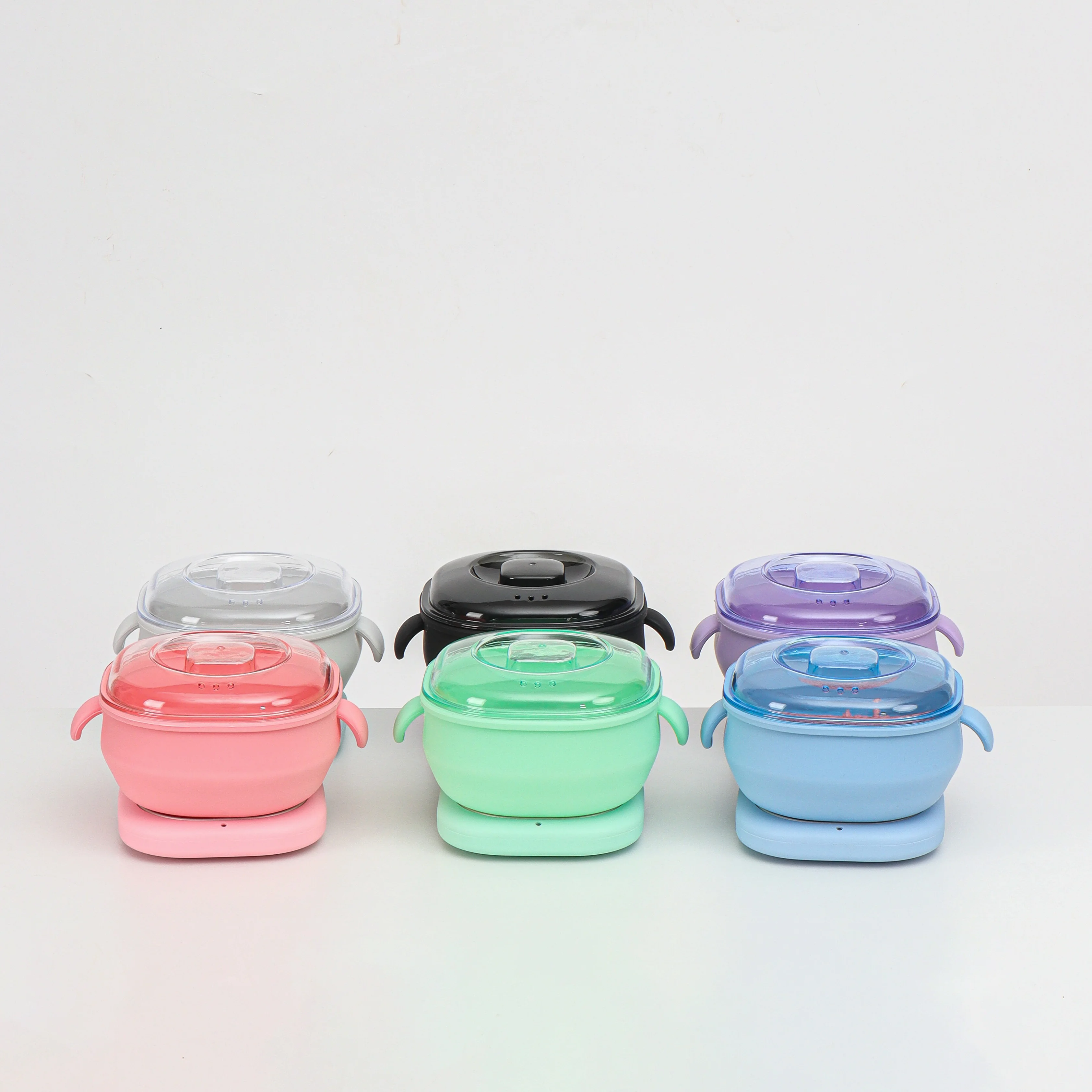 Professional Portable Mini Silicone Waxing Bowl Foldable Manual Wax Heater with Pro-Wax Warmer Body Hair Removal It Plugs Type
