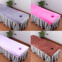 Microfiber Towel Sheet for Beauty Salon Bed Sheets SPA Massage Bed Table Cover Bedspread Soft Salon Sheets With/no Hole 1