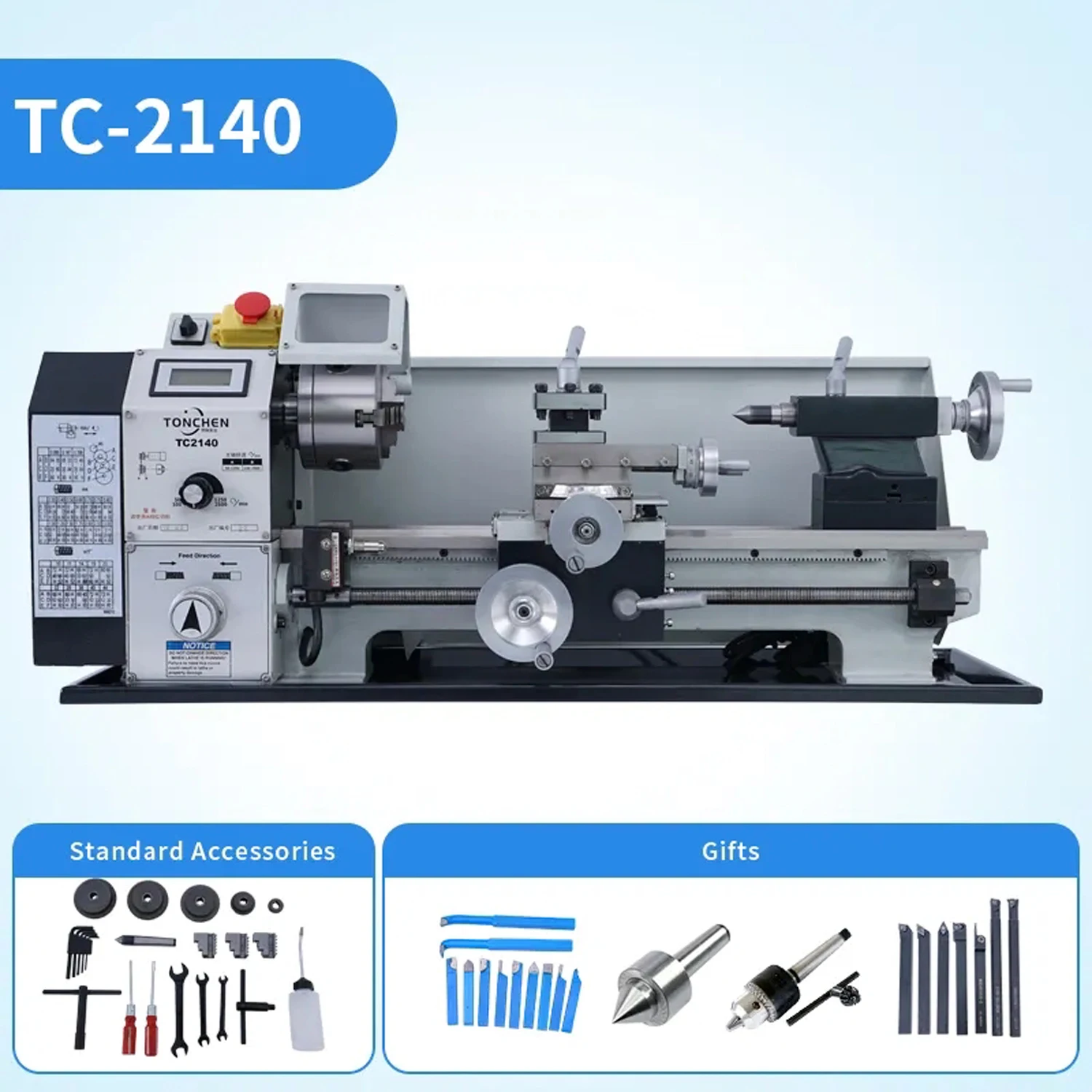 TC2140 Brushless Motor Mini Lathe High Precision Manual Lathe Machine