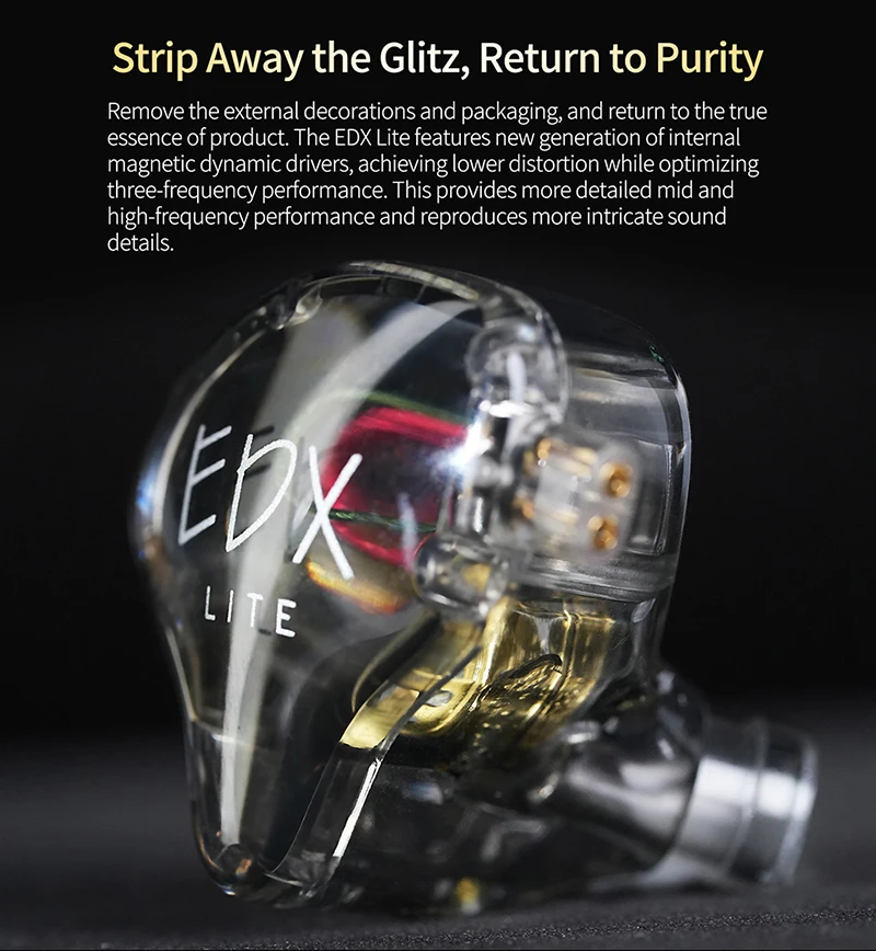 Description Picture 3 of itemKZ EDX Lite HIFI Earphones Stereo Bass Music Earbuds In Ear Monitor Stage Live Headphones Sports Gaming Headsets EDXPRO EDA ZVX