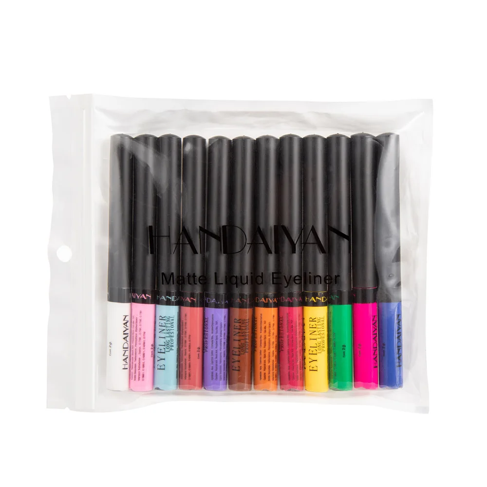 

12 Color Liquid Eyeliner Set, Waterproof Long Lasting Quick Dry Eyeliner Pen for High Pigmented Eye Makeup Party DIY Profession