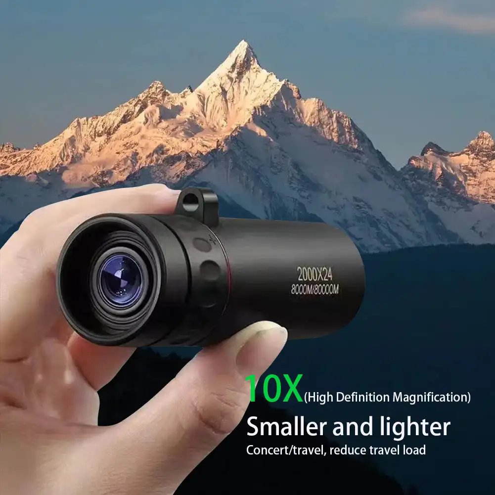 HD Binoculars 2000x24 Professional Monocular Telescope 8000 Meters Portable Eyepiece Binocularsin Pocket for Outdoor Camping 2