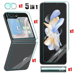 Premium Full - Coverage Screen Protector Set with Camera Lens Protection - Soft TPU Film and Tempered Glass - Galaxy Zflip 5 (5 in 1 Films)