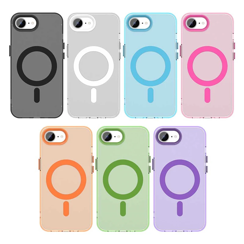 Luxury Shockproof Matte Transparent Phone Case with MagSafe-Compatible Wireless Charging