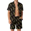 Golden Bitcoin Men Sets Blockchain Crypto Print Casual Shorts Beachwear Shirt Set Summer Funny Suit Short Sleeves Big Size 1