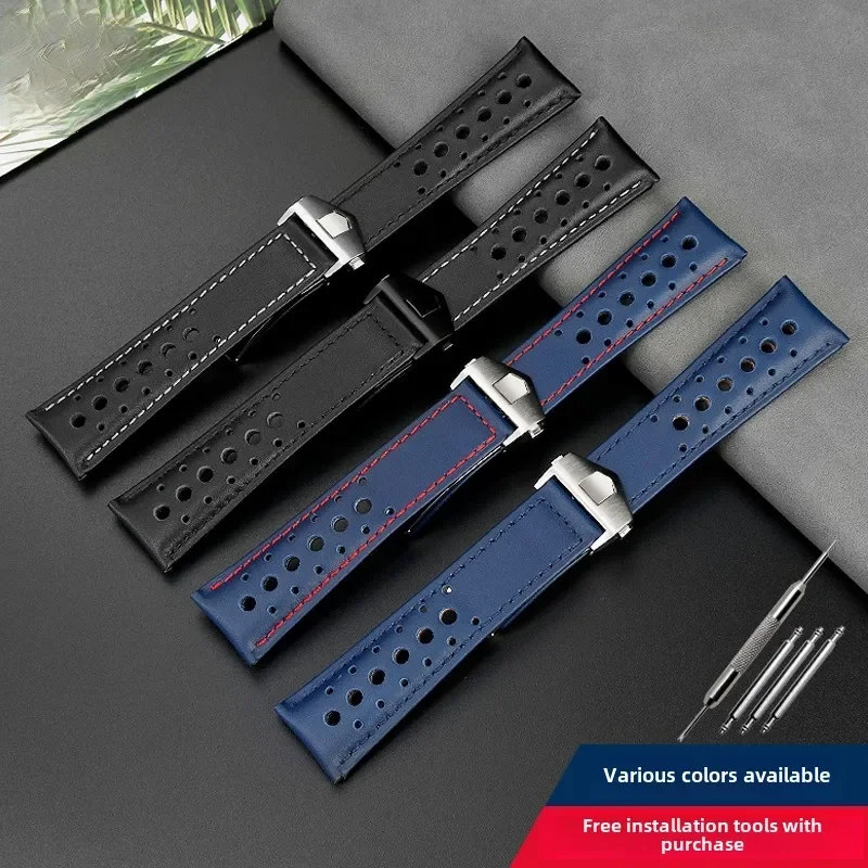 Elegant 22mm Genuine Cowhide Leather Watchstrap - Premium Men's Replacement Bracelet