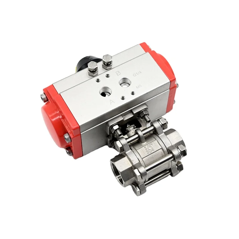 JTAIV Stainless Steel 304/316 DN32 3PC Pneumatic Thread Ball Valve