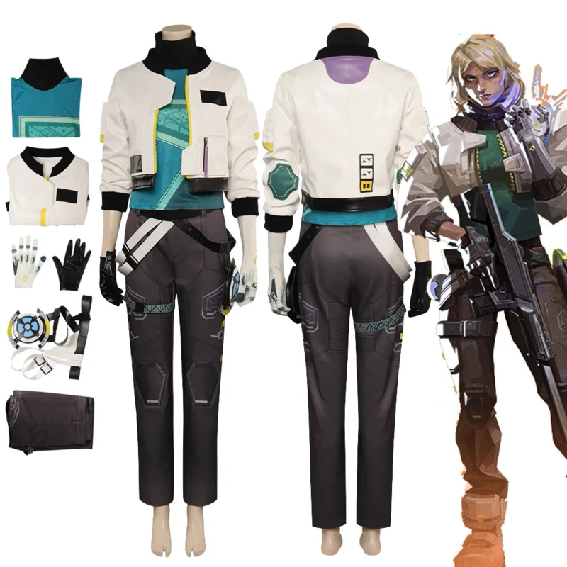 

Valorant Deadlock Cosplay Top Jacket Pants Costume Outfit Halloween Carnival Party Disguise RolePlay Suit For Female Women Adult