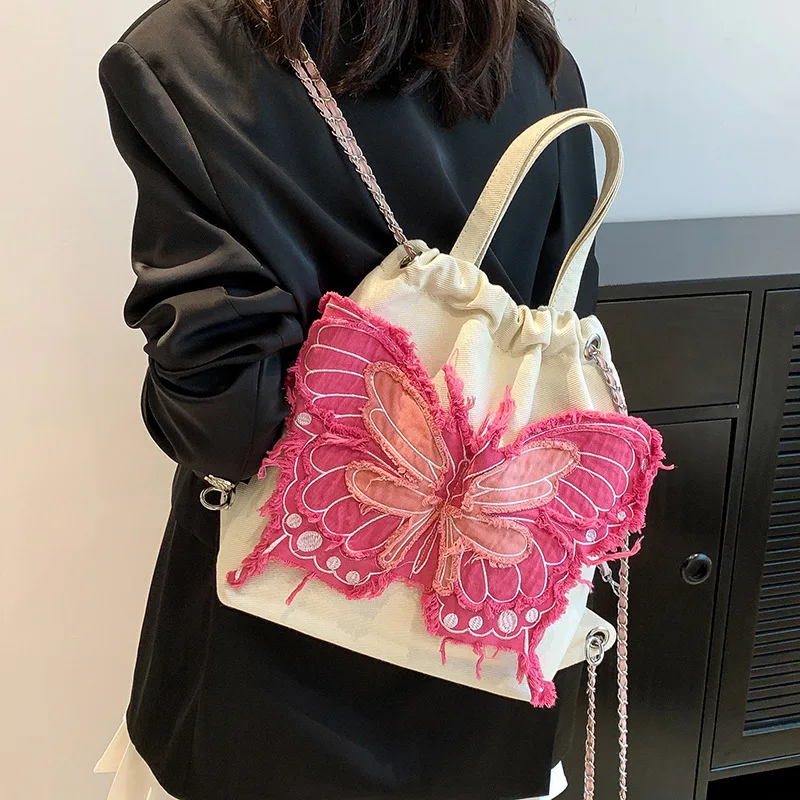 Shoulder Bag Large Capacity Canvas Handheld Versatile Backpack Handbags for Women Messenger High-quality Luxury Crossbody Y2k
