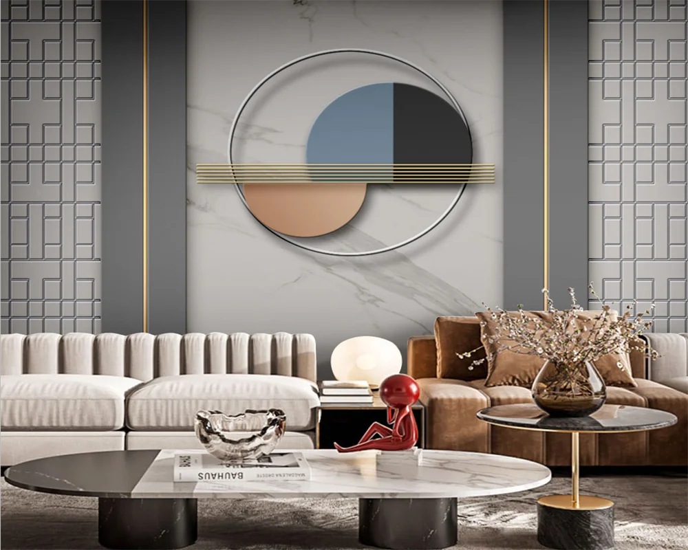 

beibehang Customized new light luxury papel de parede abstract geometric modern minimalist sofa background wallpaper
