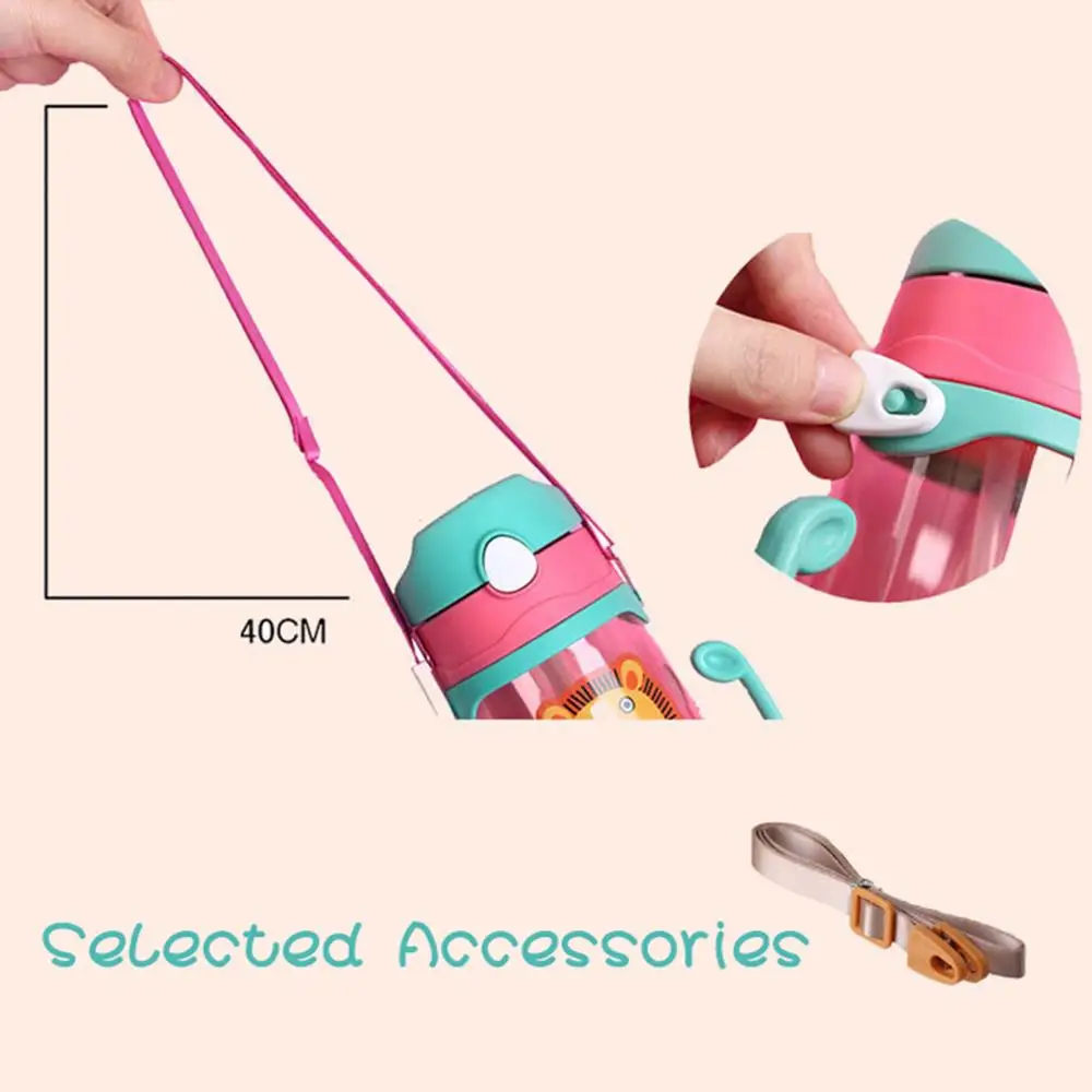 Kids Drinking Cartoon Water Bottles BPA Free Plastic Straw Children Bottle Children Kettle Portable Sports Bottle