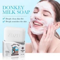 ZOZU Donkey Milk Body Hair Facial Soap Face Wash Foam Facial Cleanser Body Skin Cleaning Moisturizing Brightening Handmade Soap 1