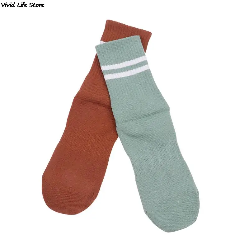 

Cotton Breathable Mid-calf Yoga Socks Solid Color Striped Anti-slip Sports Socks Pilates Socks Dance Fitness Training Socks