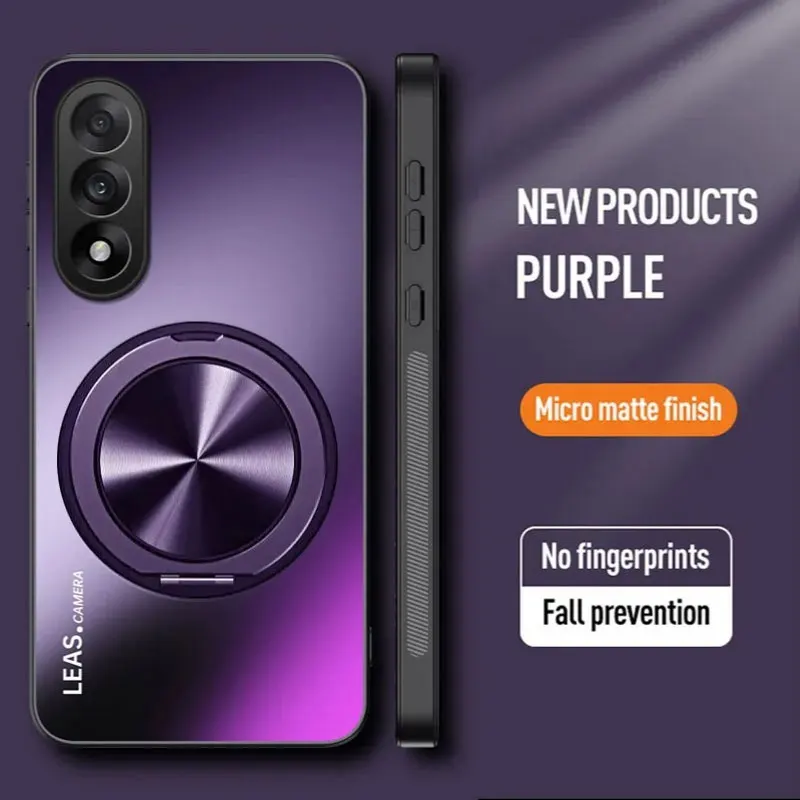 Magnetic Matte Shockproof Holder Phone Case