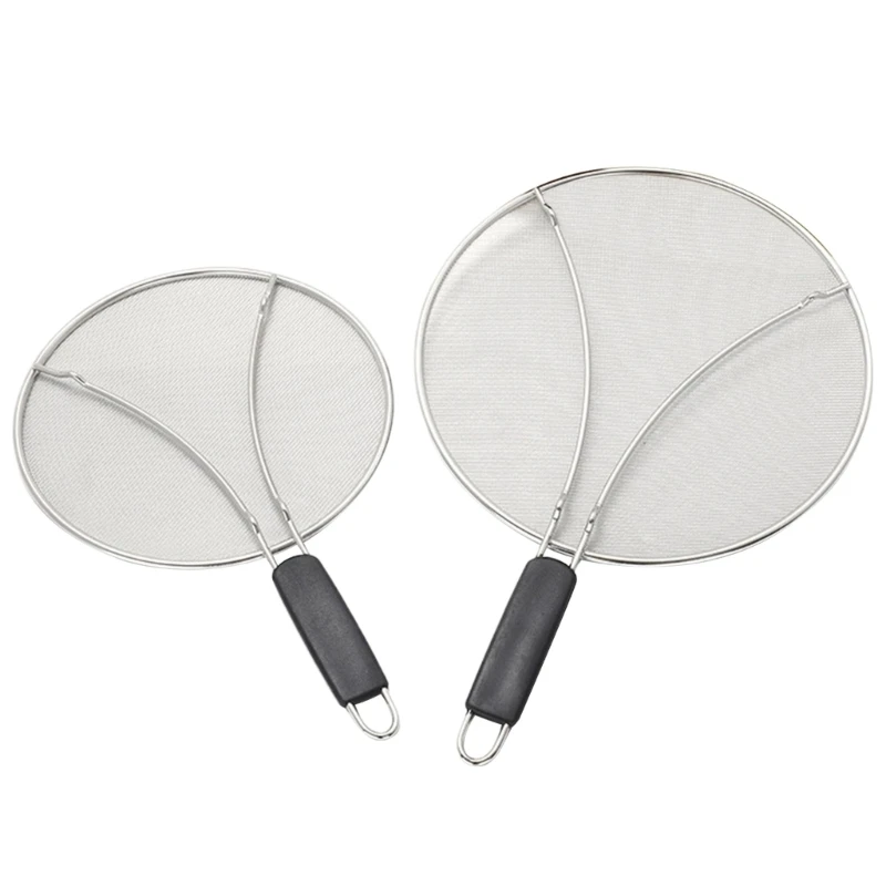

Foldable Oil Splash Cover with Handle StainIess Steel Pots Lid Splash Cover
