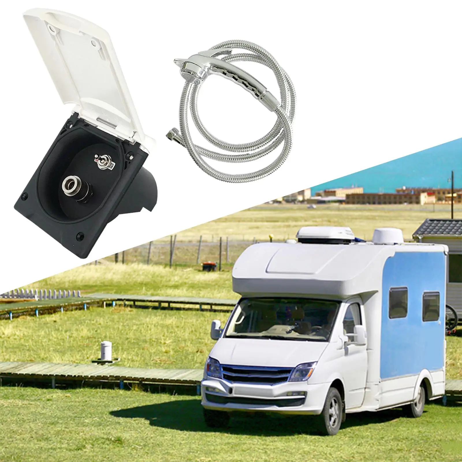 Kit Douche Externe Pour Caravane Camping-car Robinet Extérieur