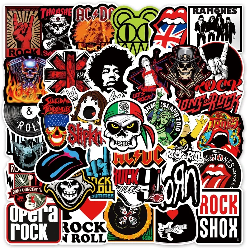 10/30/50PCS Vintage Rock Sticker Aesthetic PVC Children's Korean Stationery School Supplies Decoration Scrapbooking for Kids