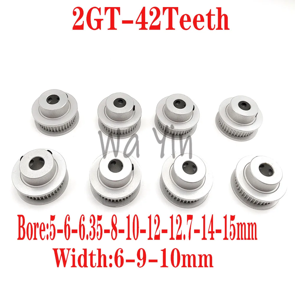 

2GT/GT2/2M 42 Teeth Timing Pulley Bandwidth 6/9/10mm Inner Hole 5-6-6.35-8-12-12.7-14-15mm Drive Wheel Synchronous Wheel Pulley