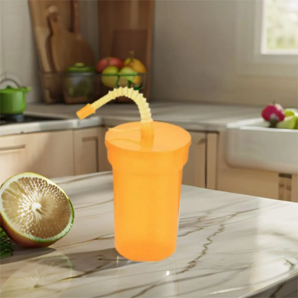 6pcs Durable Reusable Sipper Cups Spill-Proof Colourful Straws Cup Leak-Proof 380ml Drinking Cup Travel