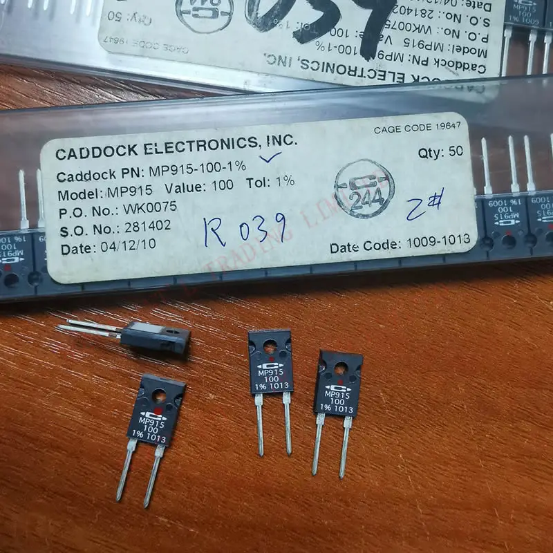 Resistencia no inductiva MP915 100 ohmios 1 por ciento 15 vatios kool-pak Power Film resistencias 100 ohmios 15 vatios