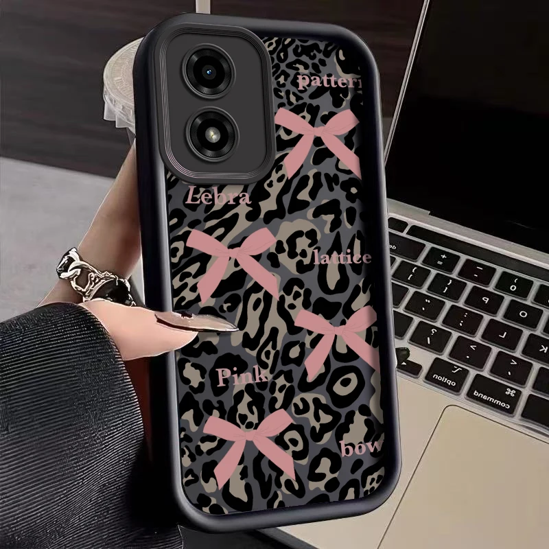 Leopard Print Bow Sky Eye Phone Case - Stylish Protective Cover