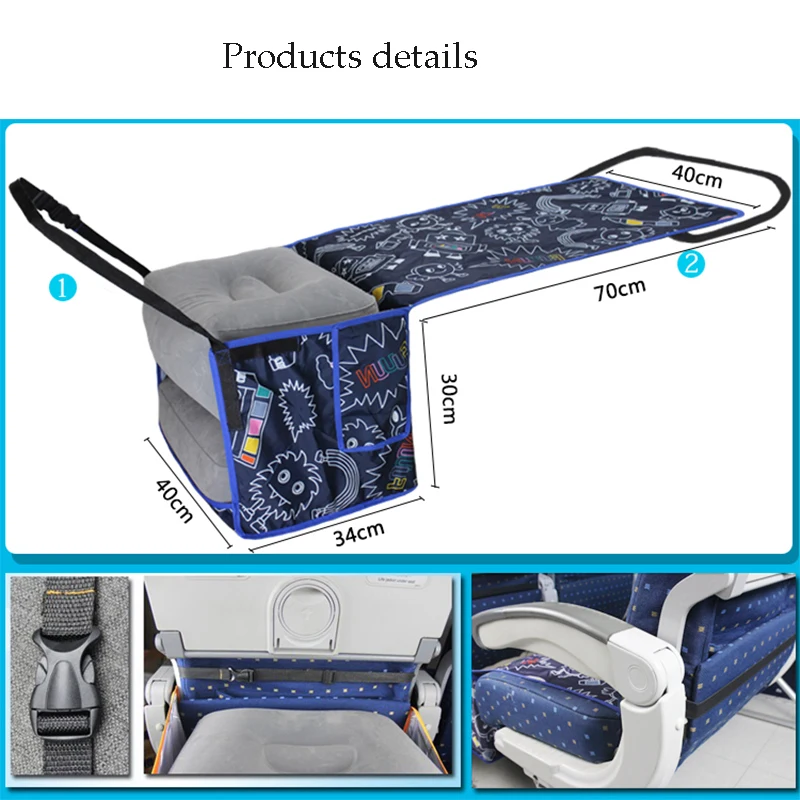 Inflatable Camp Pillow Air Mattresses Bed Easy Storage Adult Kids Sleeping Bed Children's Travel Accessory High-Speed Rail Plane