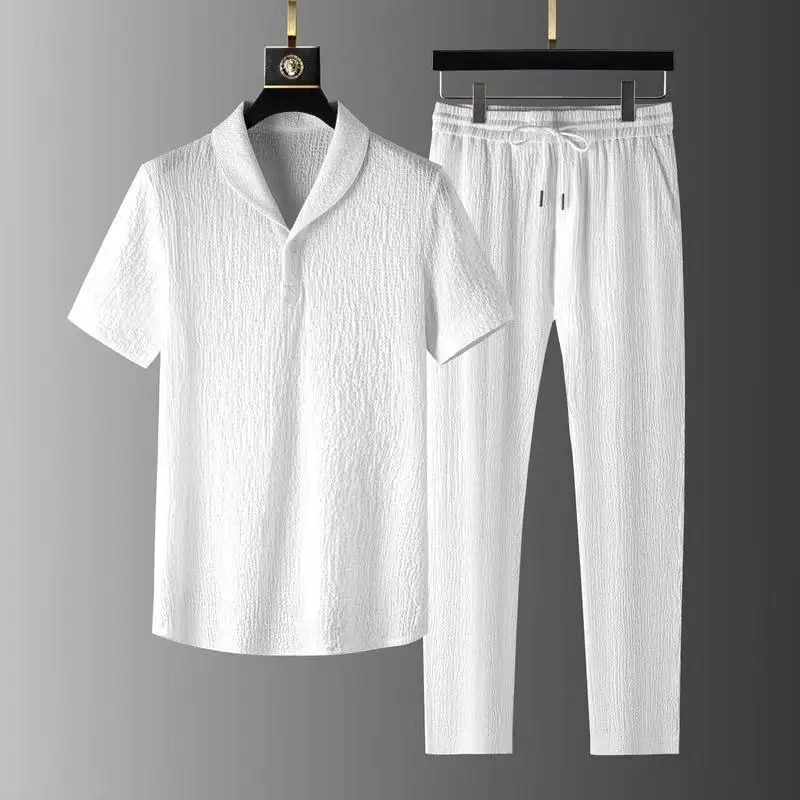 

Summer Men's Set Fashion Classic Shirt Men's Business Casual Fashion Shirt Men's Set M-4XL