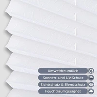Pleated Blind, Klemmfix, No Drilling,Folding Roller Blind, Window Blind for Doors and Windows, Opaque, Privacy Protection, 2
