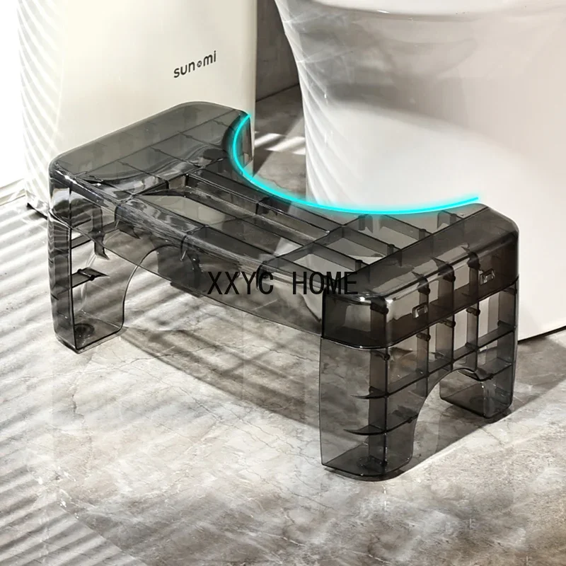 Plastic Small Bathroom Chair Cute Hallway Low Nordic Stool Bedroom Stackable Space Saving Transparent Tabouret Trendy Furniture