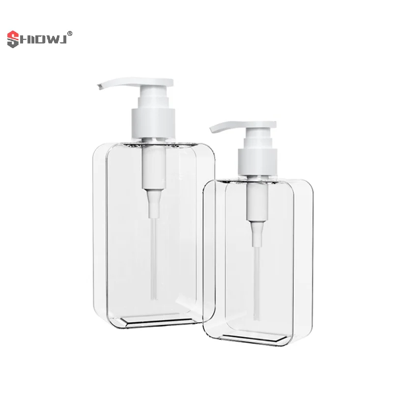 Transparent Square Soap Dispenser Countertop Lotion Bottle With Pump Bathroom Lotion Liquid Soap Dispenser Refillable Emp 1