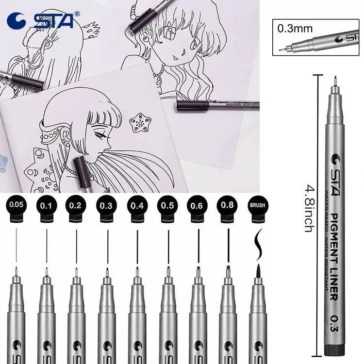 Black Micron Drawing Pen Set Fineliner Needle Sketch Pens Waterproof Art  Design Hand-draw Hand Dawing Cartoon Signature Marker - Gel Pens -  AliExpress